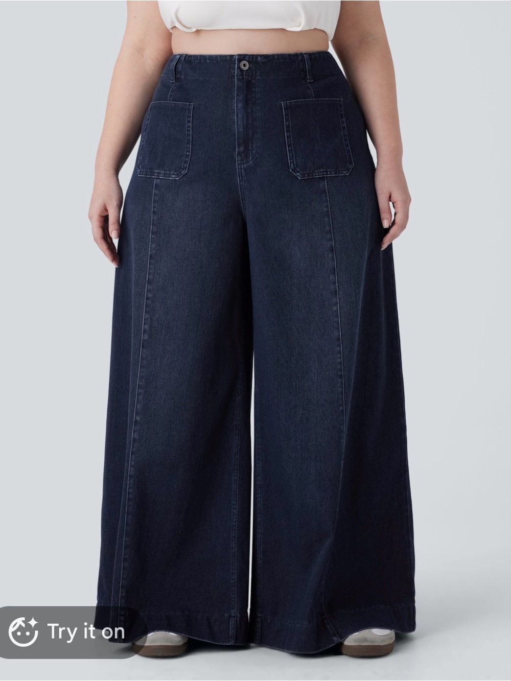 Halara Flex high waist pocket wide leg dark blue